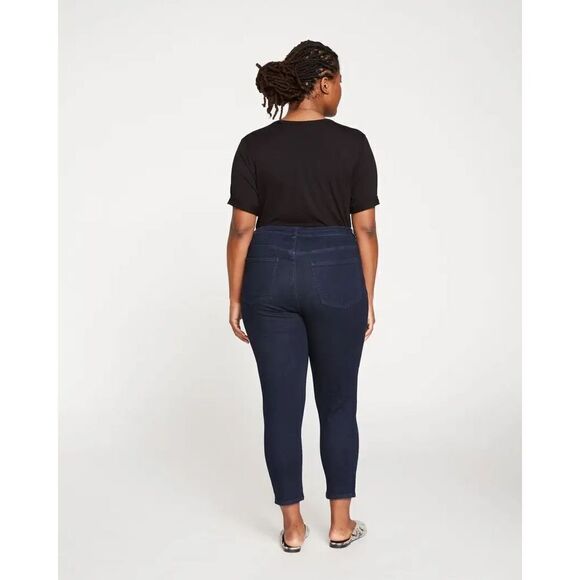 Universal Standard Seine dark wash high rise 16 ankle jeans - Picture 2 of 5